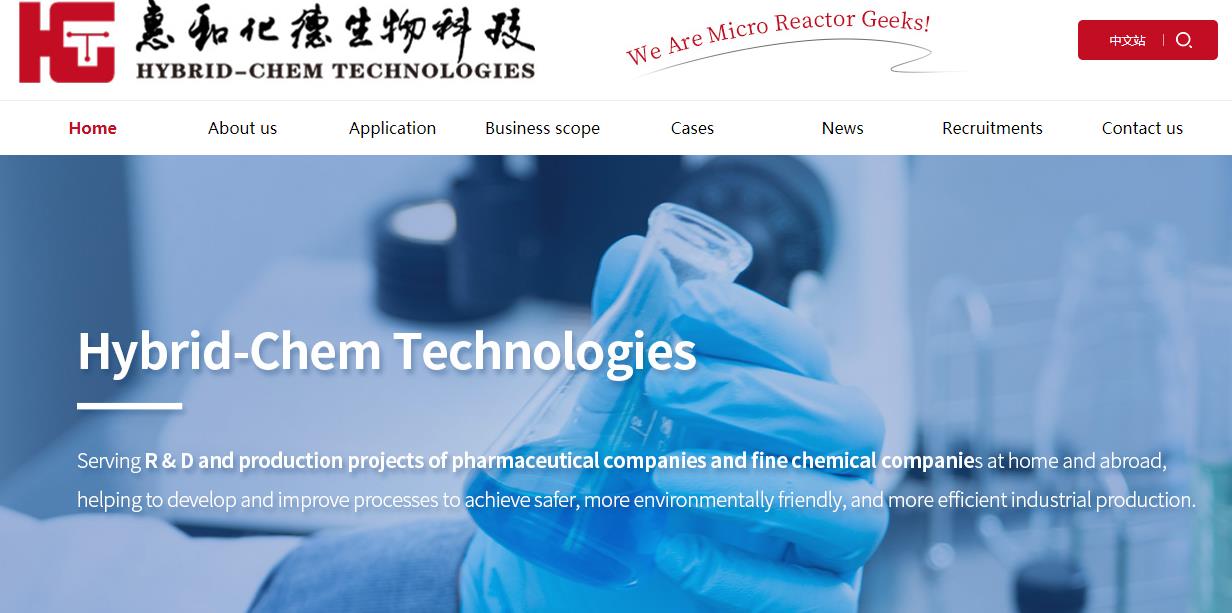 Warm congratulations on flow chemistry​ company Website opened