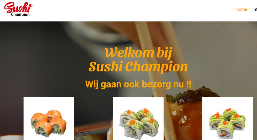 OVER SUSHI CHAMPION   We zijn nieuwe Japanse afhaal restaurant in Voorschoten.