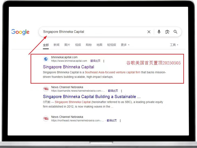 英文核心词排名谷歌首页案例
